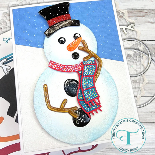 Trinity Stamps Circle Card Add-On Die Set - Snowman Parts