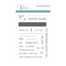 Valentine Voucher stamp set by Trinity Stamps on a white background