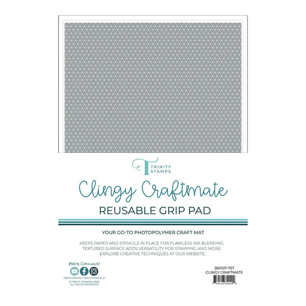Clingy Craftmate reusable grip pad with geometric pattern on a white background