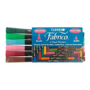 Pack of Tsukineko Fabrico dual markers with colorful caps on a white background