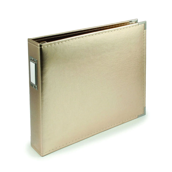 Universal Crafts Classic Leather 12"x12" Three Ring Album - Gold