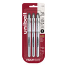 Uniball Vision Elite rollerball pen refills in a red packaging with white background