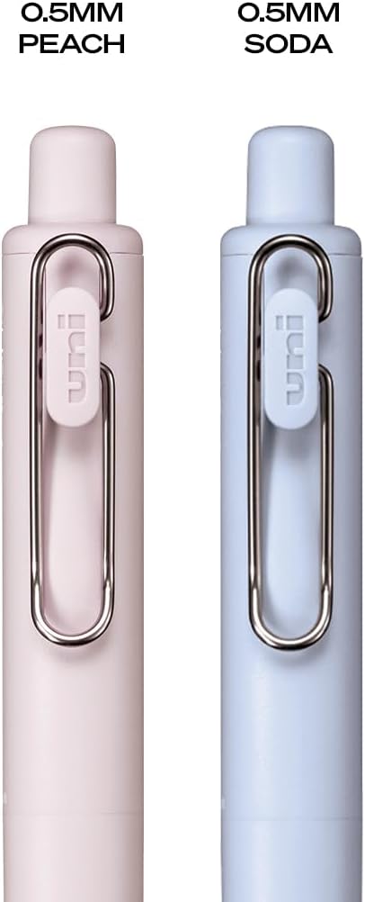 Uni One P. Ink Gel Pens 2/Pkg Micro 0.5mm - Peach & Soda - Black Ink