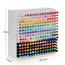 Storage cabinet with colorful markers on a white background