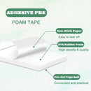 Adhesive pre-foam tape with features highlighted on a light green background