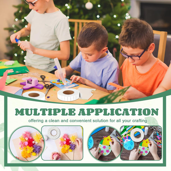 Children engaged in crafting activities with a focus on product application.