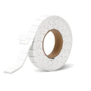 Roll of white labels on a white background