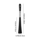 Black shoe brush with measurements on a white background
