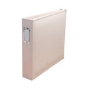 Beige photo album with a clear plastic cover on a white background