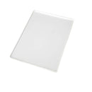 Rectangular white cutting board on a white background