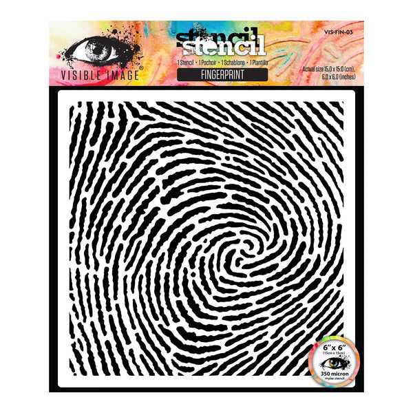 Visible Image Time To Fly 6"x6" Stencil - Fingerprint