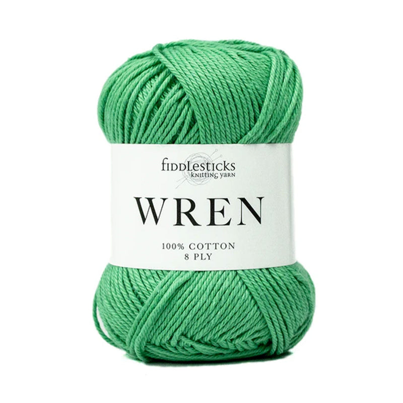 Fiddlesticks Wren 8ply Cotton Yarn 50g - Green