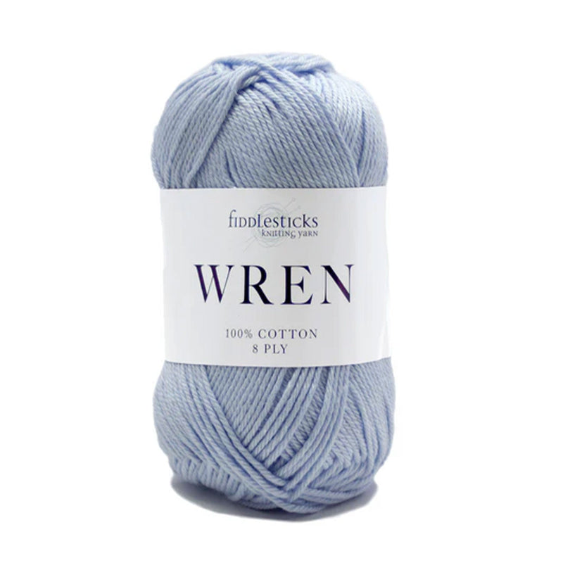 Fiddlesticks Wren 8ply Cotton Yarn 50g - Pastel Blue