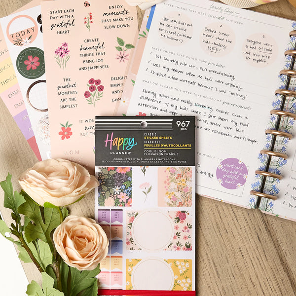 Happy Planner Classic Sticker Value Pack 30/Pkg Cool Bloom Parenting