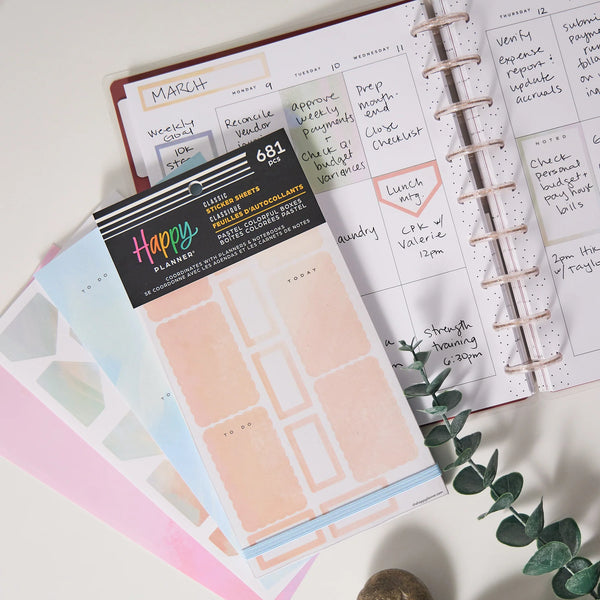 Me & My Big Ideas – Happy Planner Squad Goals Classic Planner – 12 Month Undated Vertical Layout