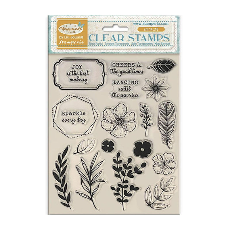 Stamperia Clear Stamps - Masquerade - Flowers and Leaves