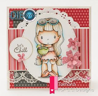 C.C. Designs - Swiss Pixie Cling Stamp 3Inch X1.5Inch - Pina Colada*