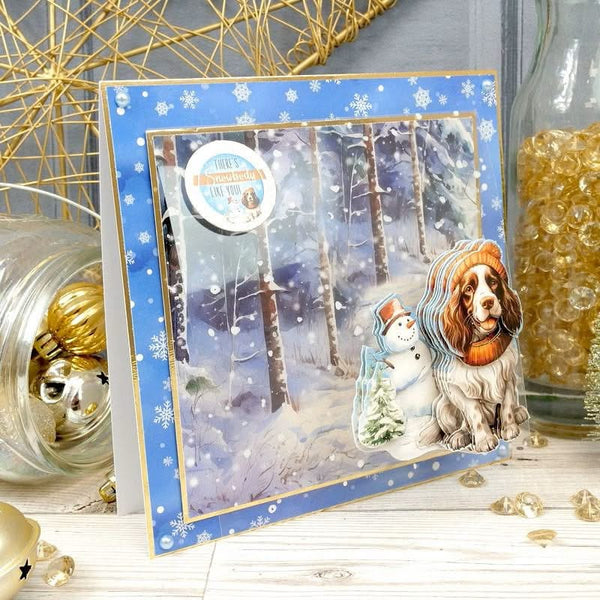 Hunkydory Christmas Labrador Retriever & English Springer Spaniel Decoupage Topper Sheet*