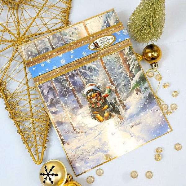 Hunkydory Christmas Rottweiler & German Shepherd Decoupage Topper Sheet*