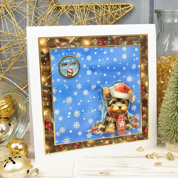 Hunkydory Christmas Yorkshire Terrier & French Bulldog Decoupage Topper Sheet*