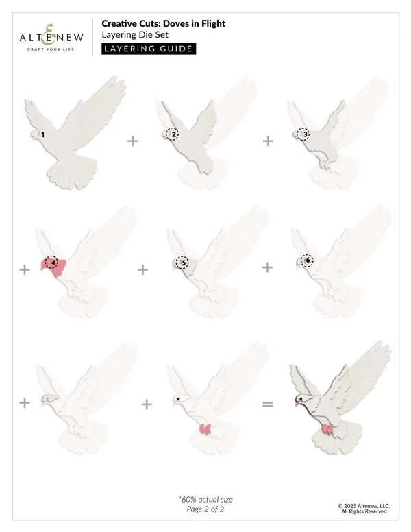 Altenew Creative Cuts: Doves in Flight Layering Die Set