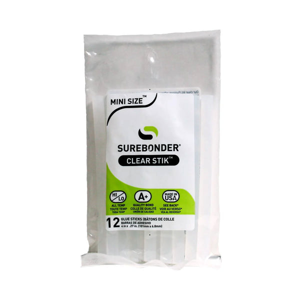 Surebonder All-Purpose Clear Stik Mini Glue Sticks 12/Pkg