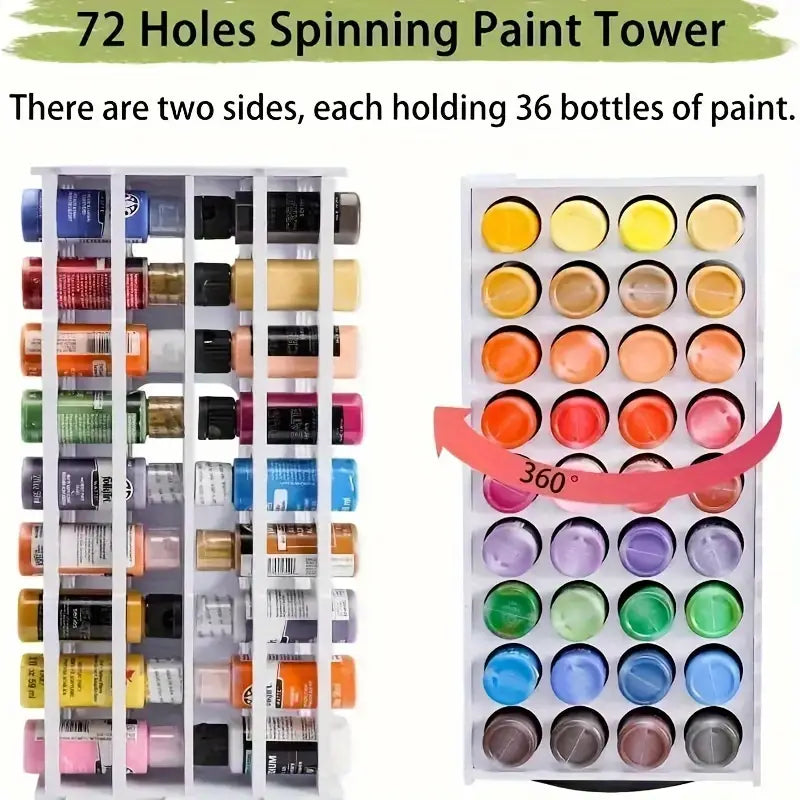 Universal Crafts Rotating Paint Storage Tower - Holds 72 Paints