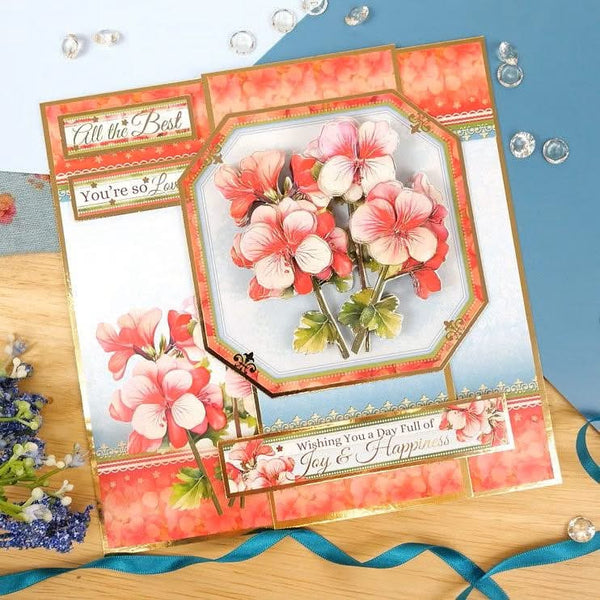 Hunkydory In Full Bloom - Floral Delights Deco-Large Set - Dreamy Geraniums*