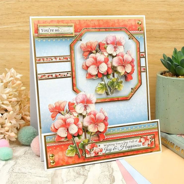 Hunkydory In Full Bloom - Floral Delights Deco-Large Set - Dreamy Geraniums*