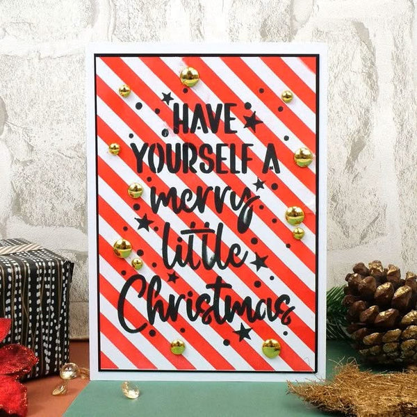 Hunkydory For the Love of Masks - Christmas Stripes Frame & Sentiment*