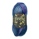 Blue and purple yarn skein with King Cole Firefly label on a white background