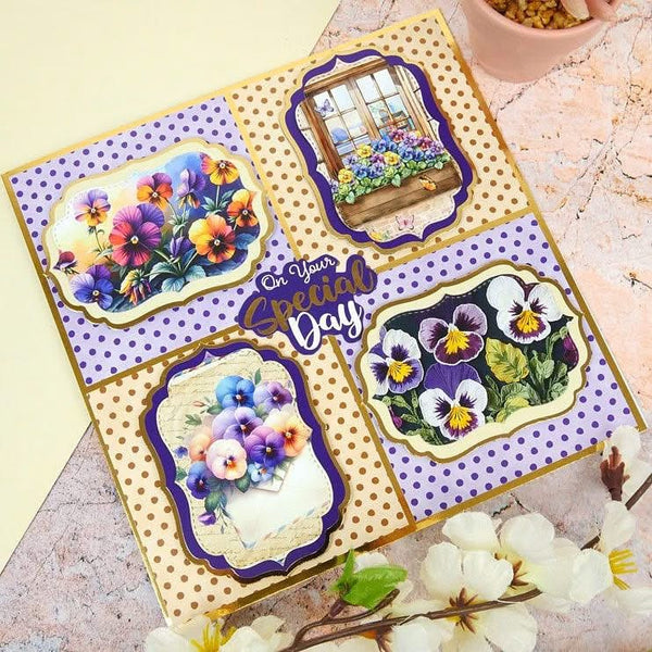 Hunkydory Pocket Pad - Pretty Pansies