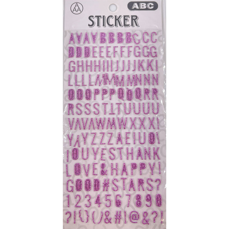 Poppy Crafts Puffy Sticker - Purple Alphabet and Sentiments