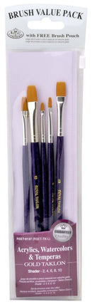 Royal & Langnickel – RSET-9137 | 5pc Golden Taklon Shader Brush Set