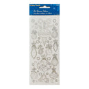MultiCraft Foil Shimmer Clear Sticker Assortment Ornaments - Silver