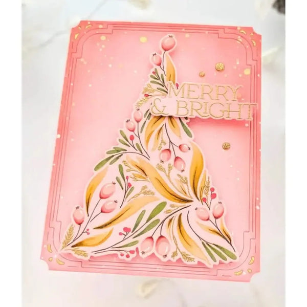 Pinkfresh Studio Stencils 4.25"X5.5" 6/Pkg Festive Foliage Tree*