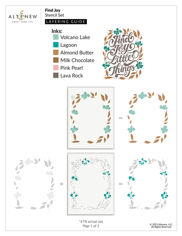 Altenew Find Joy Layering Stencil Set (4 in 1)