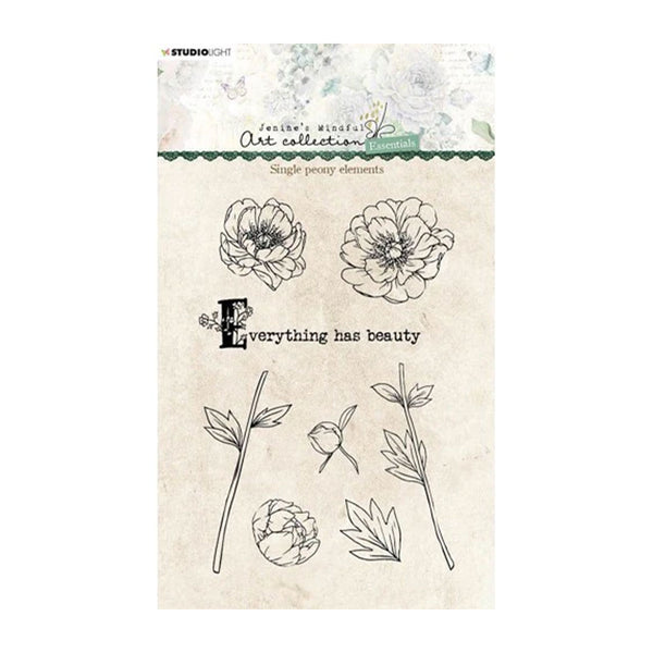 Studio Light Jenines Mindful Art Collection Clear Stamps - Peony Elements