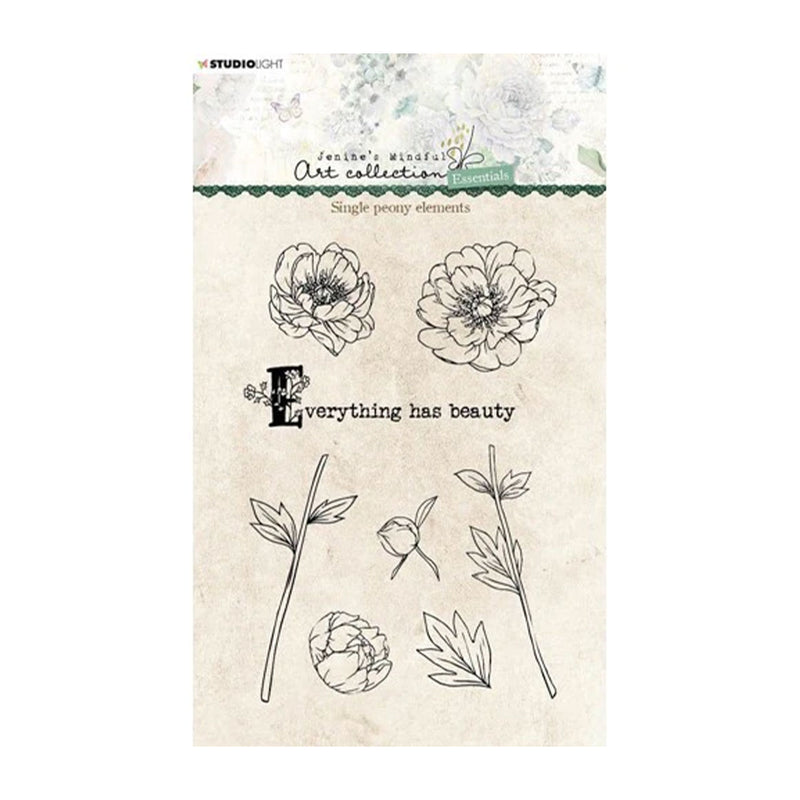 Studio Light Jenines Mindful Art Collection Clear Stamps - Peony Elements