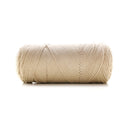Beige skein of yarn on a white background
