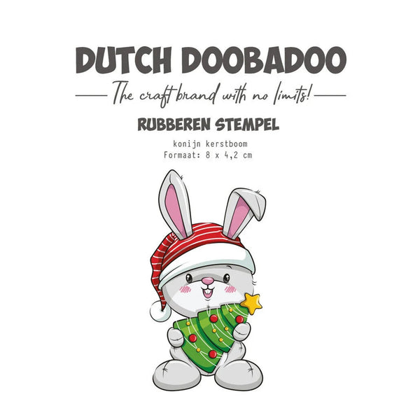 Dutch Doobadoo Rubber Stamp - Konijn Kerstboom