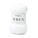 Fiddlesticks Wren 8ply Cotton Yarn 50g - White