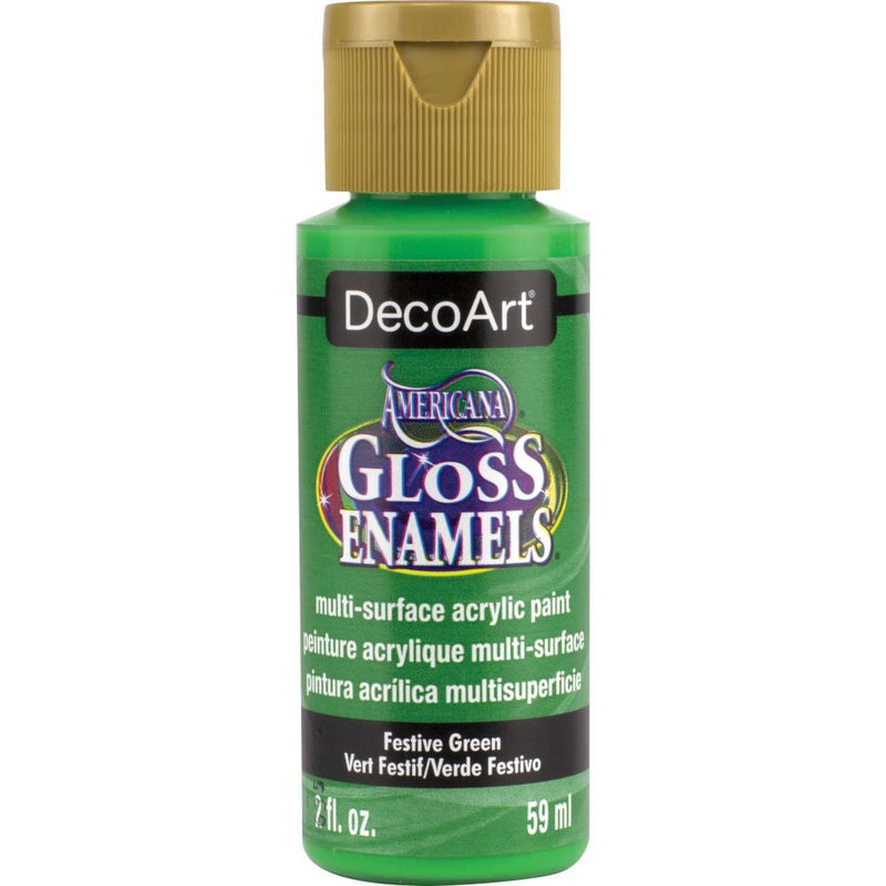 Americana Gloss Enamels Acrylic Paint 2oz - Festive Green