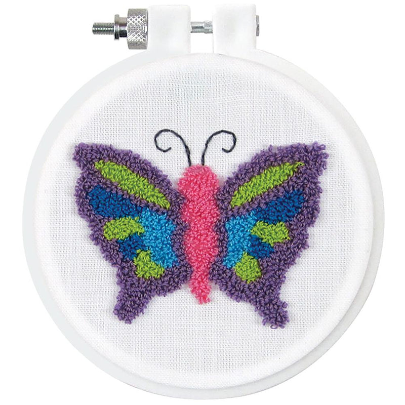 Design Works Punch Needle Kit 3.5 inch Round Butterfly*