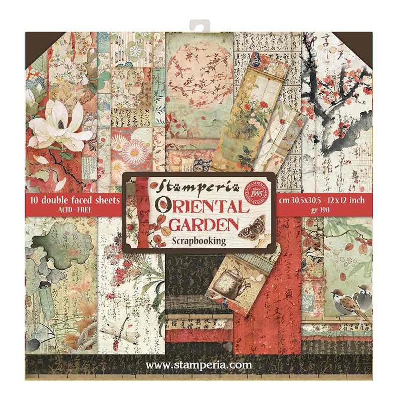 Stamperia Double-Sided Paper Pad 12 inch X12 inch 10 pack - Oriental Garden, 10 Designs/1 Each