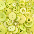 John Bead Nutton But Buttons 4.6oz Tube Mixed Sizes Resin Buttons - Lime Green*