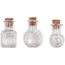 Idea-Ology Tiny Corked Glass Vials 9/Pkg - Assorted Clear Shapes 1"x.25"