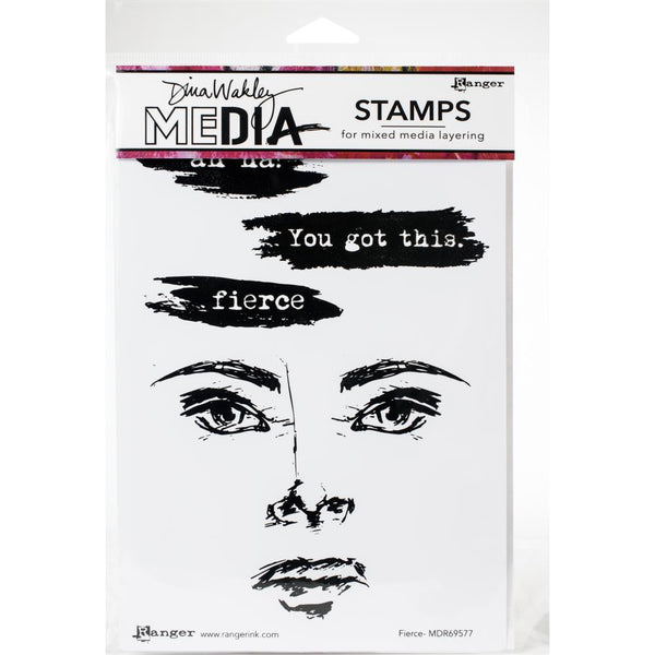 Dina Wakley Media Cling Stamps 6in  x 9in  - Fierce*