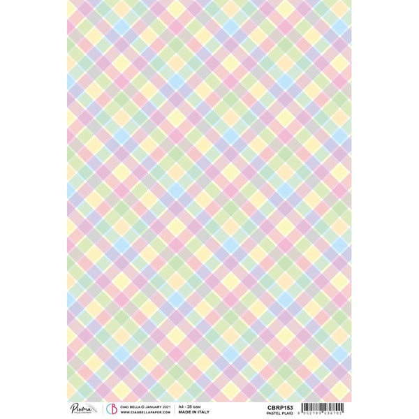 Ciao Bella Rice Paper Sheet A4 - Pastel Plaid, My First Year*