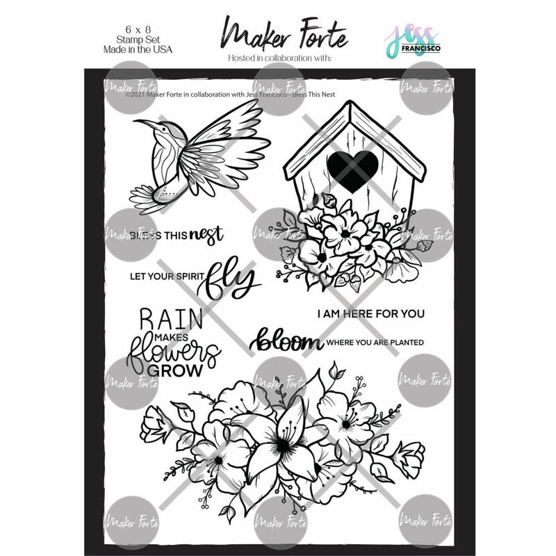 Maker Forte Clear Stamps By Jess Francisco 6"X8" - Bless This Nest*